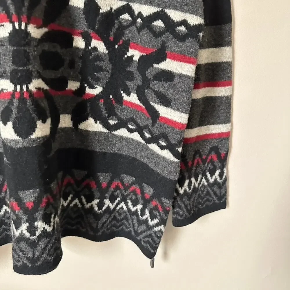 Frost Vintage Lambswool Sweater Quarter Zip Hooded Pullover Fair Isle Mens MED - Picture 4 of 10